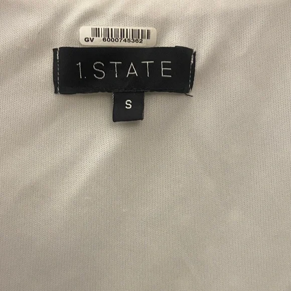 White Swiss-Dot Blouse with Ruffled Bell Sleeve, size S, 1.State brand - Picture 2 of 8